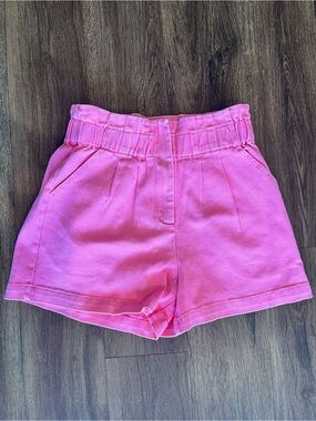 Pink High-Waist Casual Women's Jean Shorts